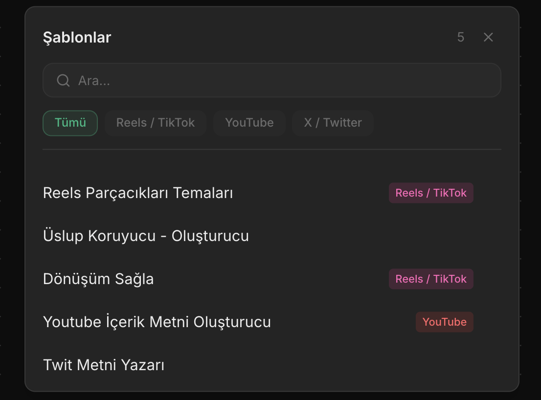 Ready-made templates