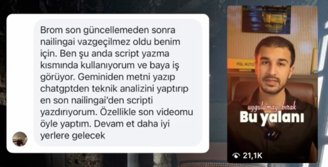 kullanıcı mesajı — gerçek DM