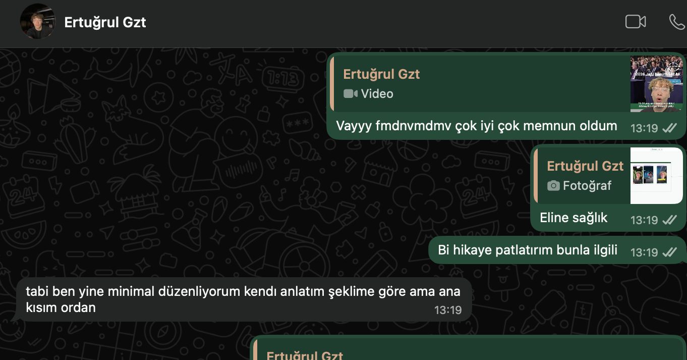 kullanıcı mesajı — gerçek DM