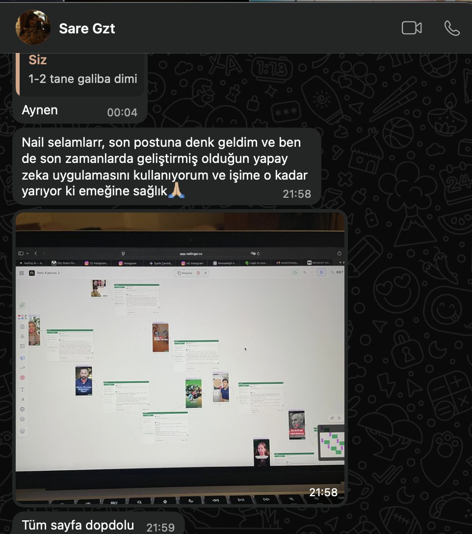 kullanıcı mesajı — gerçek DM